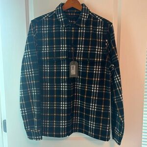 Allsaints Men's Berthold Shirt Jacket Black Plaid - Size Medium - NWT